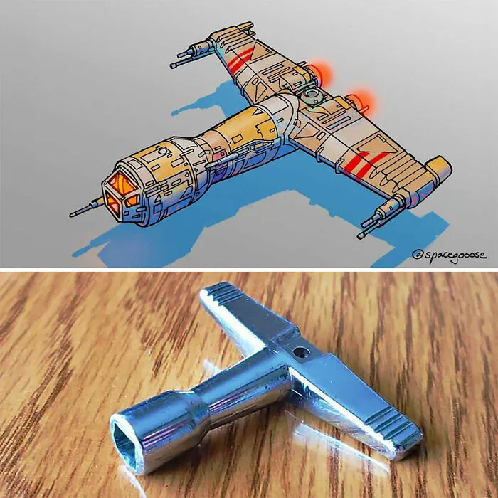 Este artista convierte objetos cotidianos en diseños de naves espaciales, y el resultado es de otro mundo (23 imágenes nuevas)