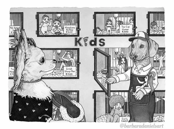 Artist Creates Illustrations Where The Roles Of Humans And Animals Are Reversed, And The Reality Is Thought-Provoking (50 Pics)