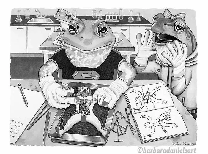 Esta artista hace ilustraciones en las que el rol de los humanos y los animales está invertido, para hacerte pensar (50 imágenes)