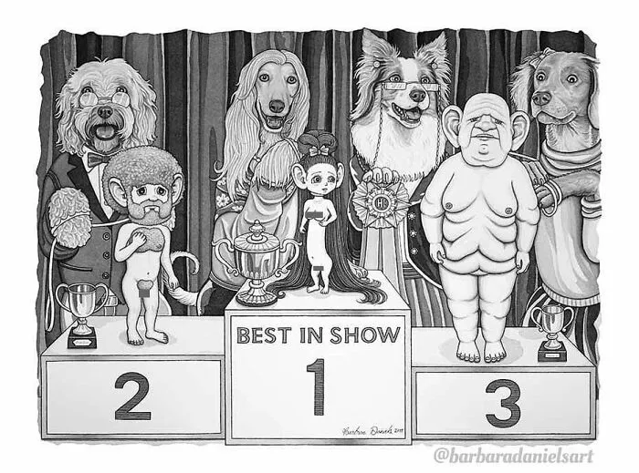 Esta artista hace ilustraciones en las que el rol de los humanos y los animales está invertido, para hacerte pensar (50 imágenes)