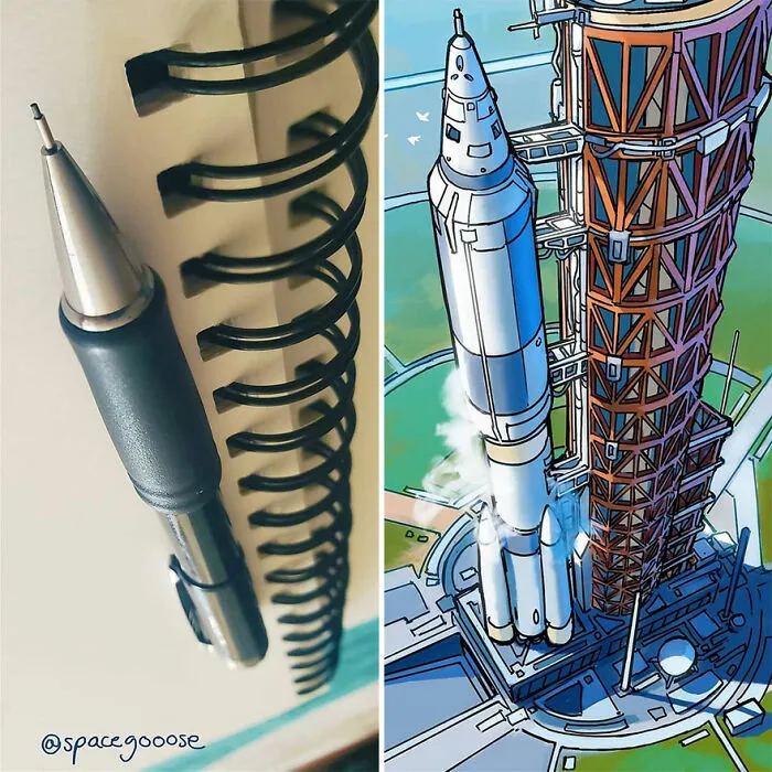 Este artista convierte objetos cotidianos en diseños de naves espaciales, y el resultado es de otro mundo (23 imágenes nuevas)
