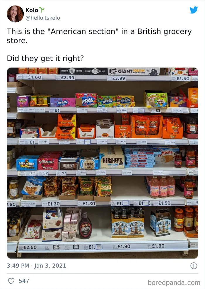 What The "American Food" Section Looks Like In Different Countries