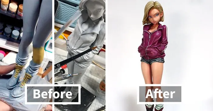 Artist Transforms Generic Anime Figurines And They Look Like They Escaped A Manga (43 Pics)