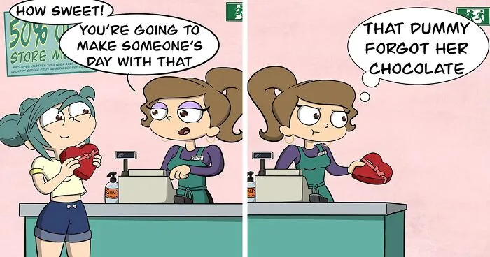 I Created Comics About The Awkward And Flirty Interactions I Had With A Cashier I Like