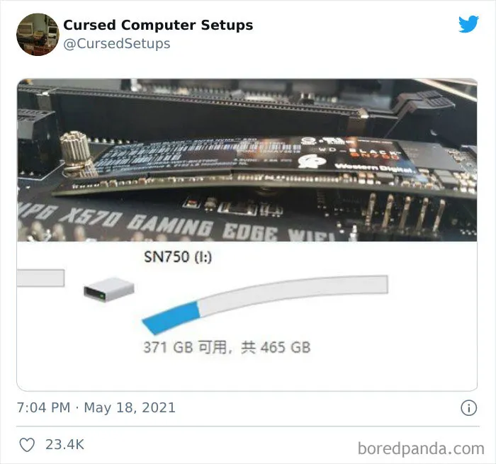 25 Ordenadores tan terriblemente configurados que sólo se pueden describir como "malditos", según esta cuenta de Twitter