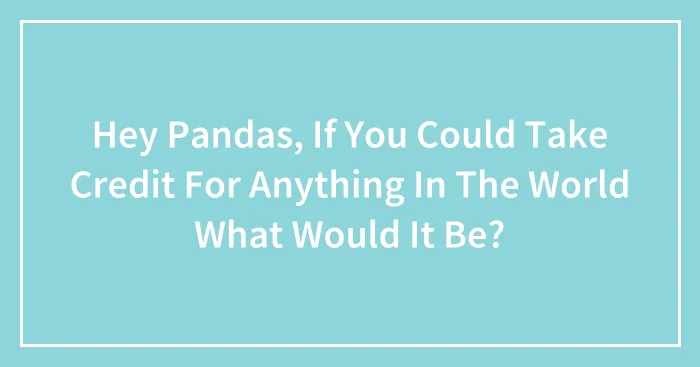 Hey Pandas, If You Could Take Credit For Anything In The World What Would It Be? (Closed)