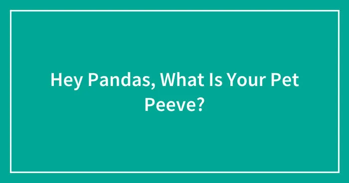 Hey Pandas, What Is Your Pet Peeve? (Closed)