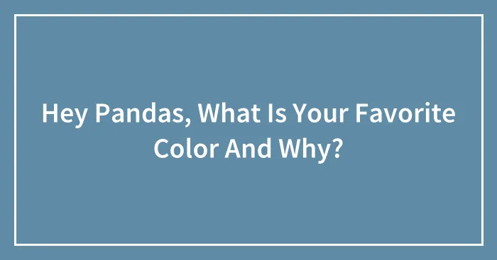 Hey Pandas, What Is Your Favorite Color And Why?