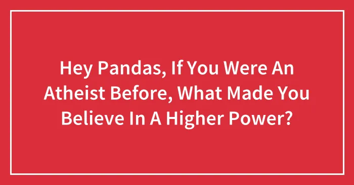 Hey Pandas, If You Were An Atheist Before, What Made You Believe In A Higher Power?