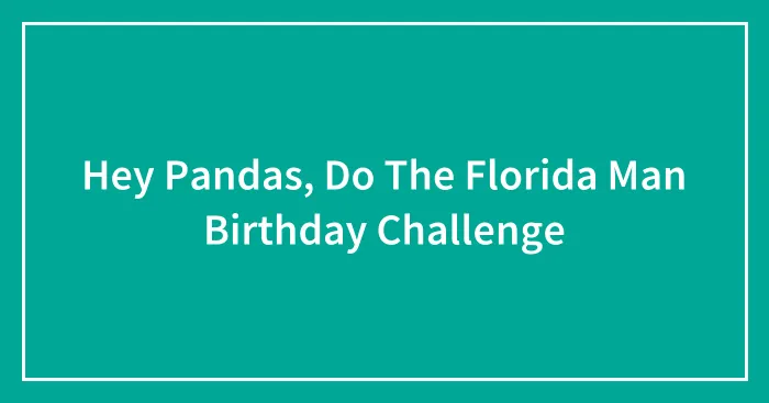 Hey Pandas, Do The Florida Man Birthday Challenge (Closed)