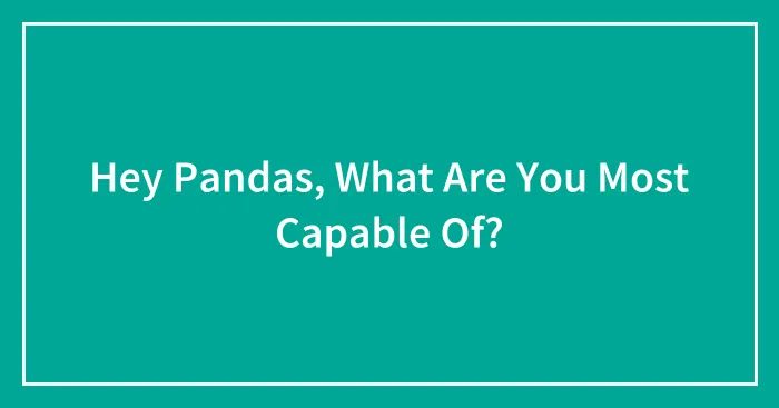 Hey Pandas, What Are You Most Capable Of?