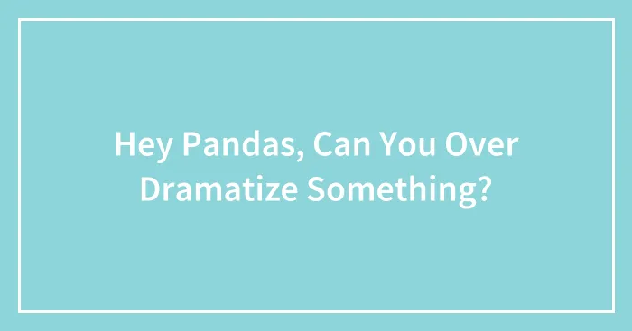 Hey Pandas, Can You Over Dramatize Something?