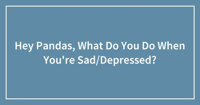 Hey Pandas, What Do You Do When You're Sad/Depressed?
