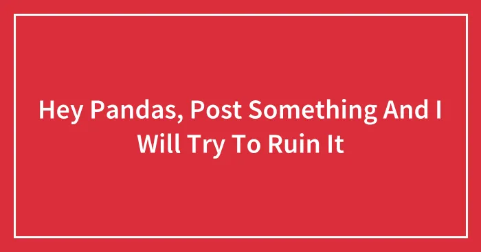 Hey Pandas, Post Something And I Will Try To Ruin It (Closed)