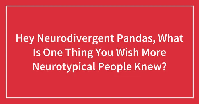 Hey Neurodivergent Pandas, What Is One Thing You Wish More Neurotypical People Knew? (Closed)