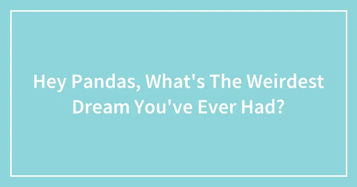 Hey Pandas, What's The Weirdest Dream You've Ever Had?