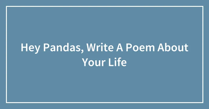 Hey Pandas, Write A Poem About Your Life
