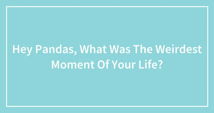 Hey Pandas, What Was The Weirdest Moment Of Your Life? (Closed)