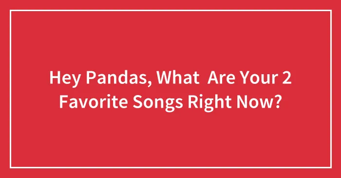 Hey Pandas, What  Are Your 2 Favorite Songs Right Now?