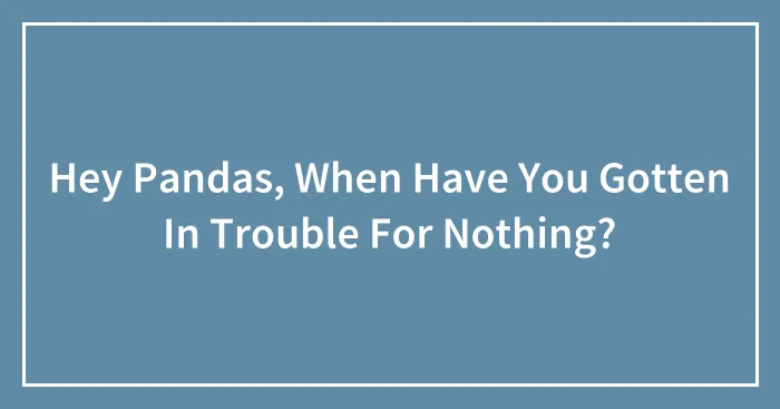 Hey Pandas, When Have You Gotten In Trouble For Nothing? (Closed)