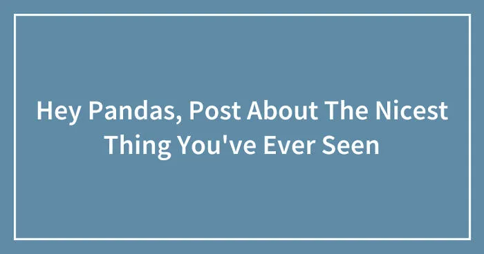 Hey Pandas, Post About The Nicest Thing You've Ever Seen (Closed)