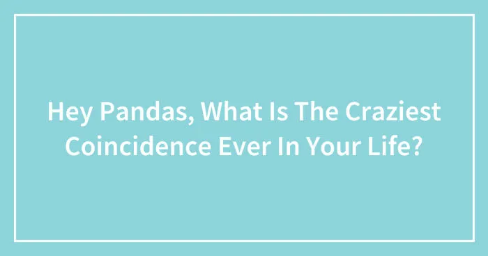 Hey Pandas, What Is The Craziest Coincidence Ever In Your Life? (Closed)