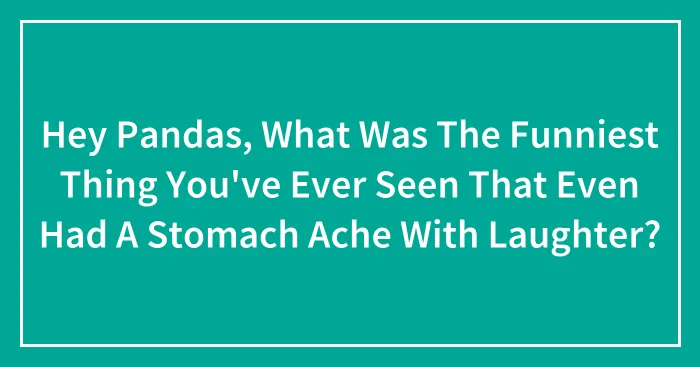 Hey Pandas, What Was The Funniest Thing You've Ever Seen That Even Had A Stomach Ache With Laughter?