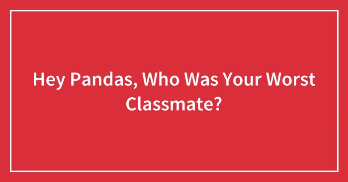 Hey Pandas, Who Was Your Worst Classmate? (Closed)