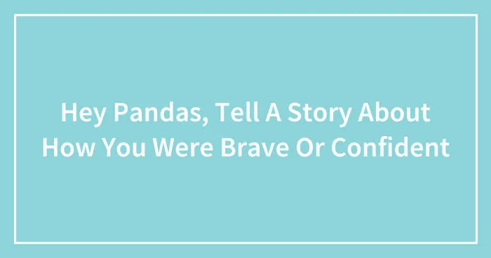 Hey Pandas, Tell A Story About How You Were Brave Or Confident (Closed)