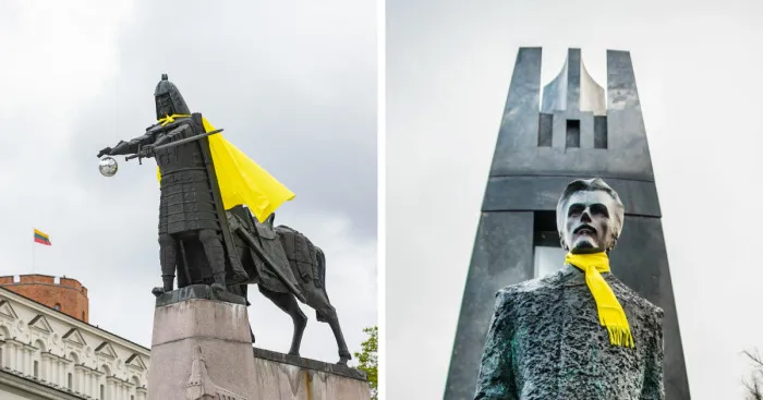 Eurovision Makeover: Vilnius Dresses Its Statues To Match Lithuanian Eurovision Entry Style