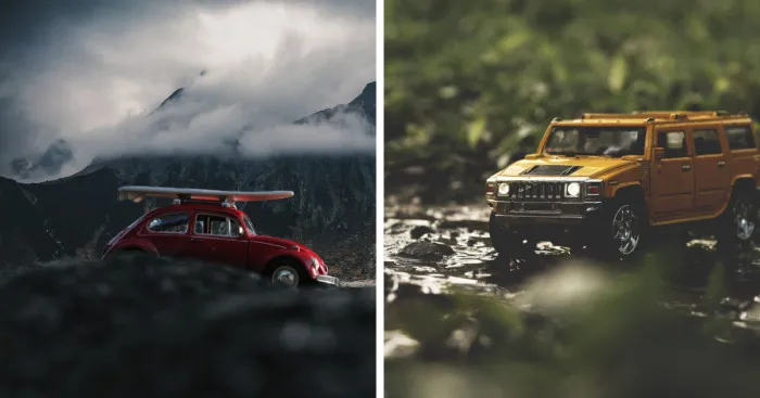 I Blend Nature With Miniature Model Cars