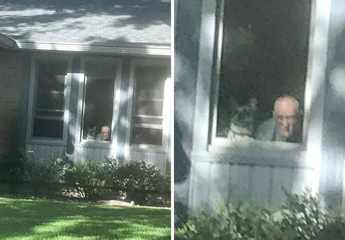 Mi abuelo cuando aparcamos para ir a verle