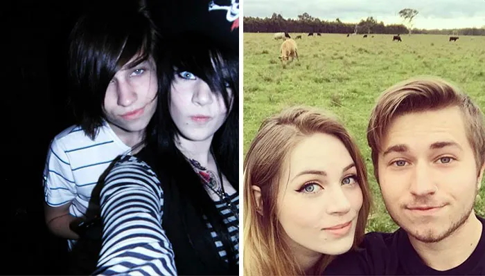 Mi novia y yo cuando nos conocimos vs. ahora. La vergonzosa fase emo