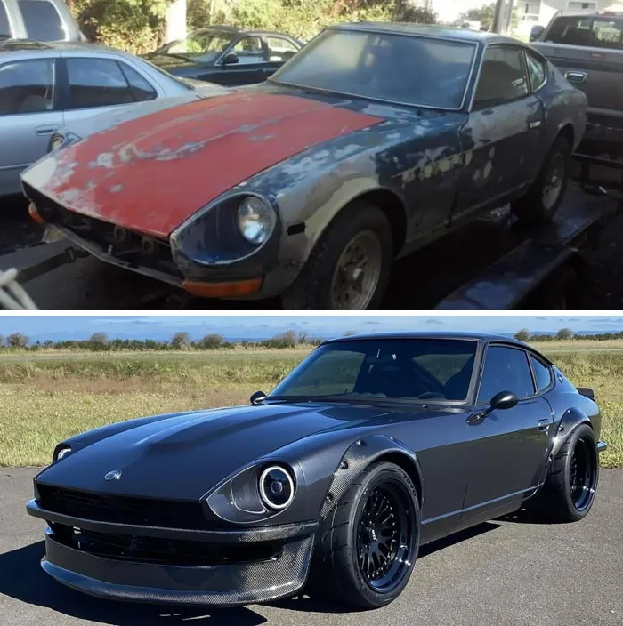 Antes y después de mi proyecto de 8 años (1972 Datsun 240z Restomod)