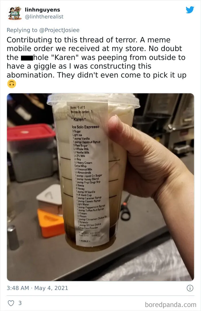Frustrated Starbucks Baristas Are Shaming Jerk Customers Who Order Drinks That Are 'Very Extra' (30 Pics)
