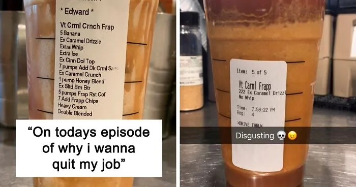 Frustrated Starbucks Baristas Are Shaming Jerk Customers Who Order Drinks That Are 'Very Extra' (30 Pics)