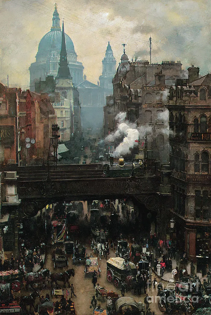 Ludgate Hill, London. Late 1800’s. Bombed In Ww2 Replaced With Modern Architecture