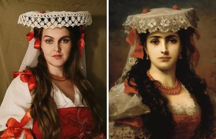 Anton Ebert "Portrait Of A Young Spanish Woman" (1880)