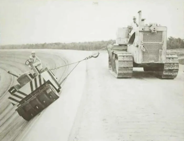 The Asphalt Being Rolled At The Telladaga Speedway. 1969