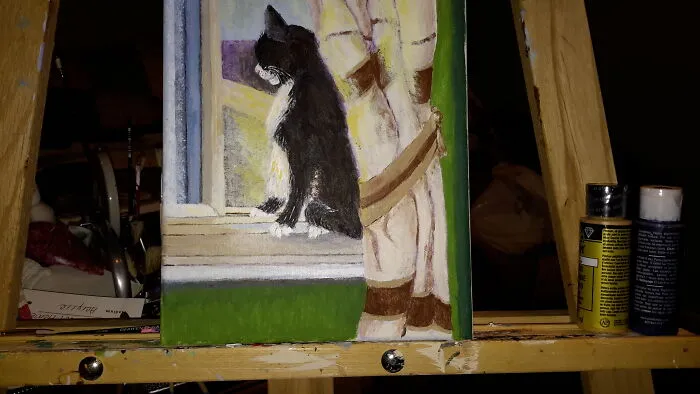 Painted Ziggy At The Bathroom Window......
