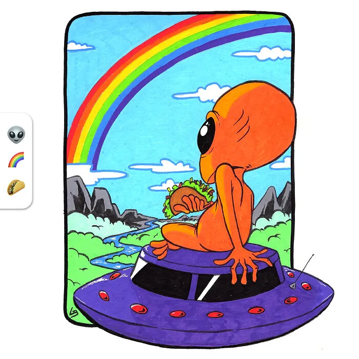 People On The Internet Have Sent Me Random Emoji Combinations And I Made Illustrations Out Of Them (34 Pics)
