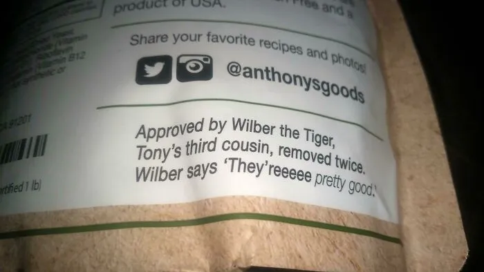 On The Back Of A Bag Of Nutritional Yeast Flakes