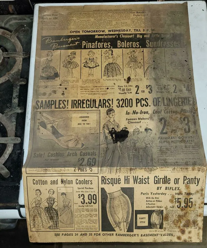 Bought A Vintage Stove And Found A Newspaper From 1954 In It