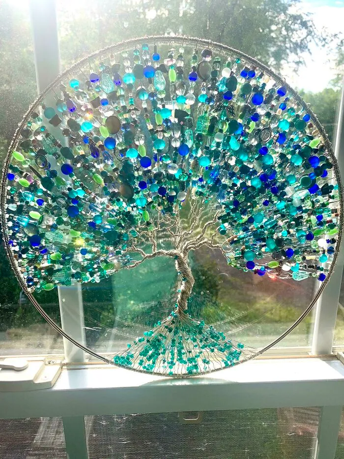 Árbol de la vida para atrapar el sol, hecho a mano