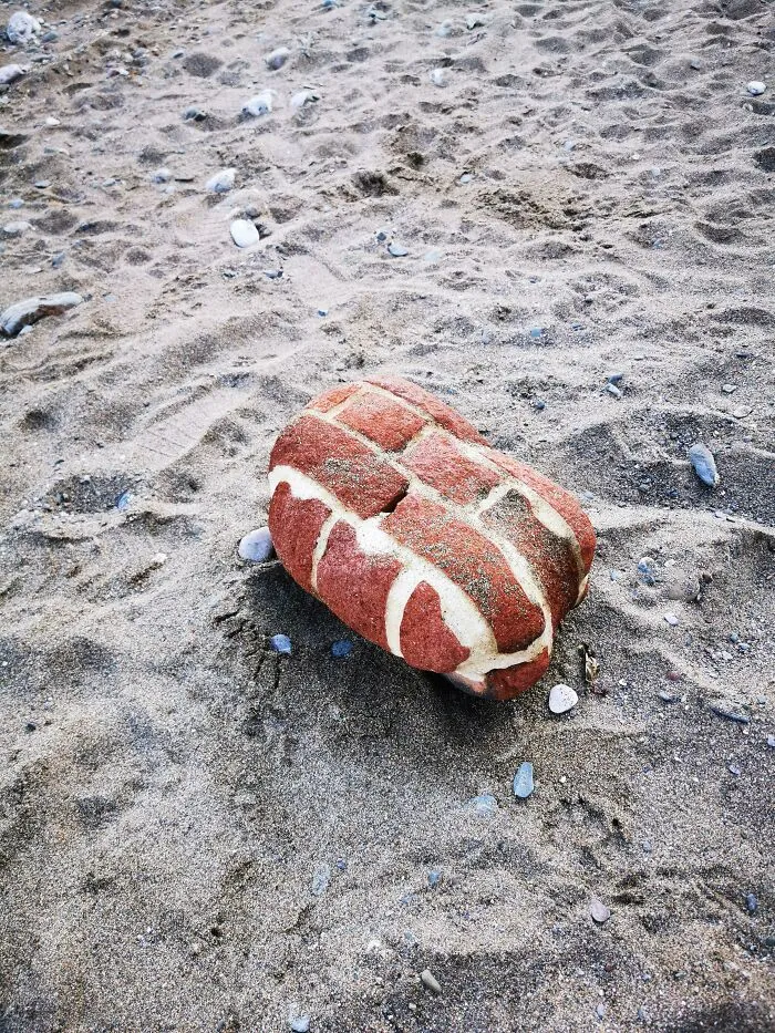 This Piece Of Wall That Got Rounded By The Sea