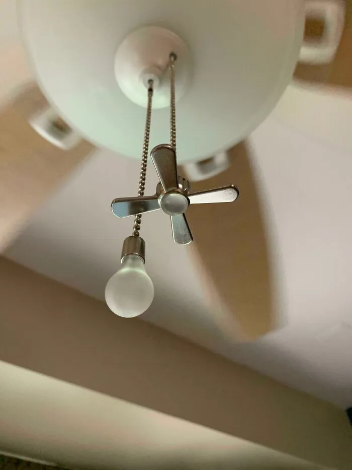 Los tiradores de este ventilador de techo