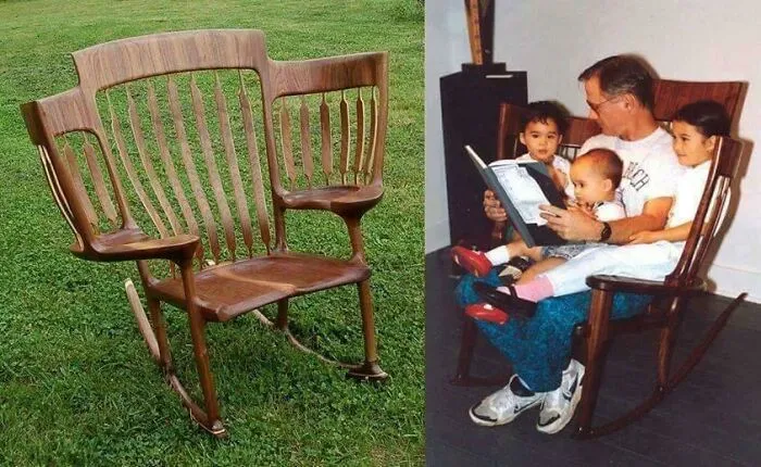 Vi esta foto en Facebook: Una mecedora pensada también para los niños