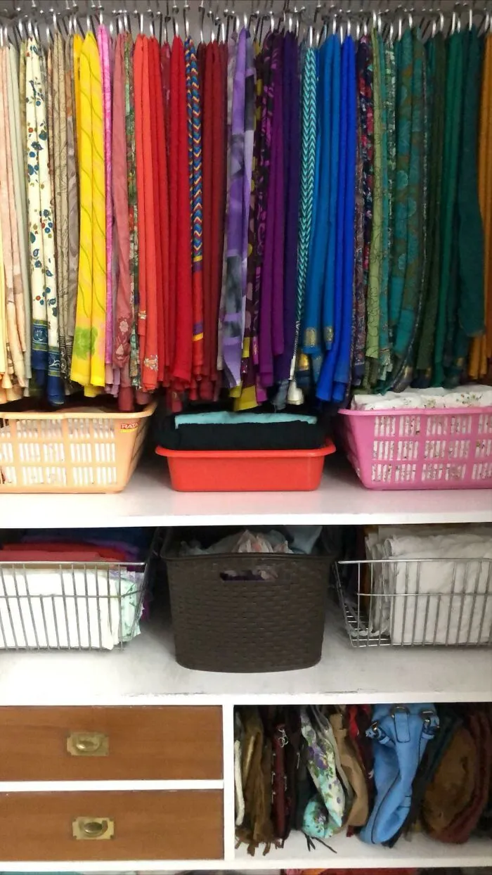 Rearranged My Mother’s Entire Summer Saree Collection. Not Perfect But I Love The Colors!