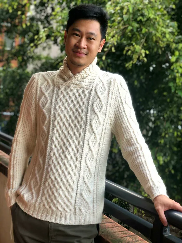 Shawl Collar Cable Sweater Done!