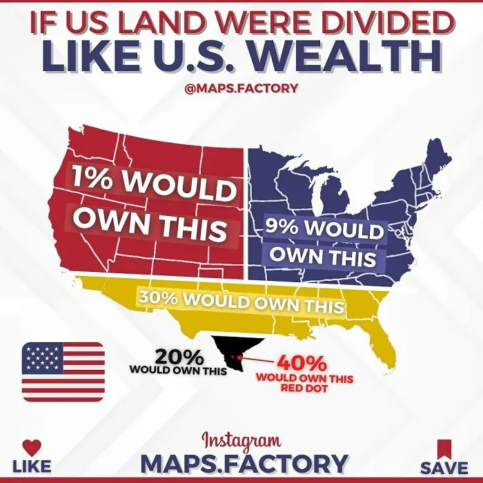 If US Land Were Divided Like US Wealth